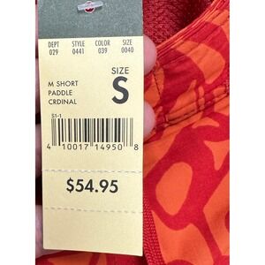 Eddie Bauer Paddle Cardinal Mens Swim‎ Trunks Small Orange Red Mesh Lined NEW